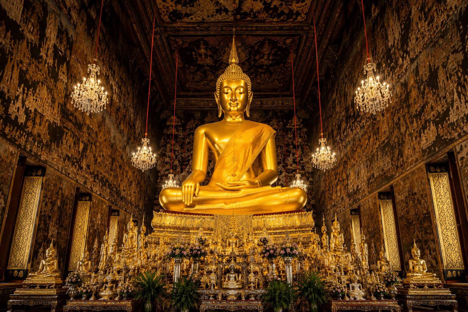 พระพุทธตรีโลกเชษฐ์ พระประธานภายในพระอุโบสถวัดสุทัศนเทพวรารามราชวรมหาวิหาร กรุงเทพมหานคร